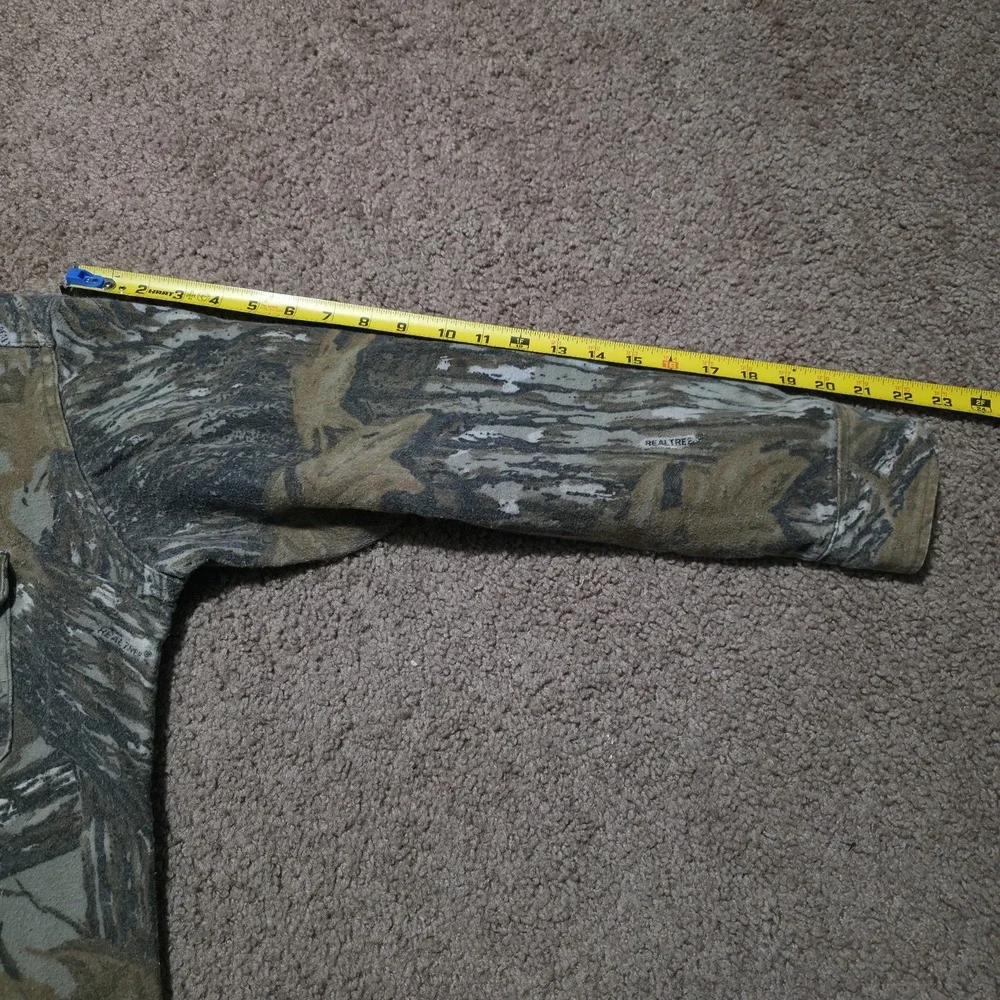 Vintage Rattlers Brand Realtree Camo Button Up Flannel Heavy Shirt Mens Small - Picture 9 of 9